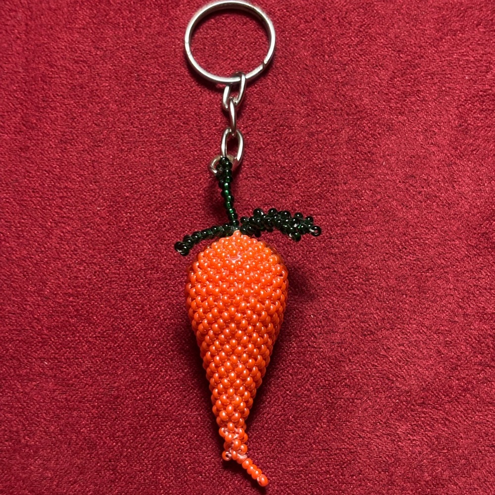 Beaded Carrot Keychain